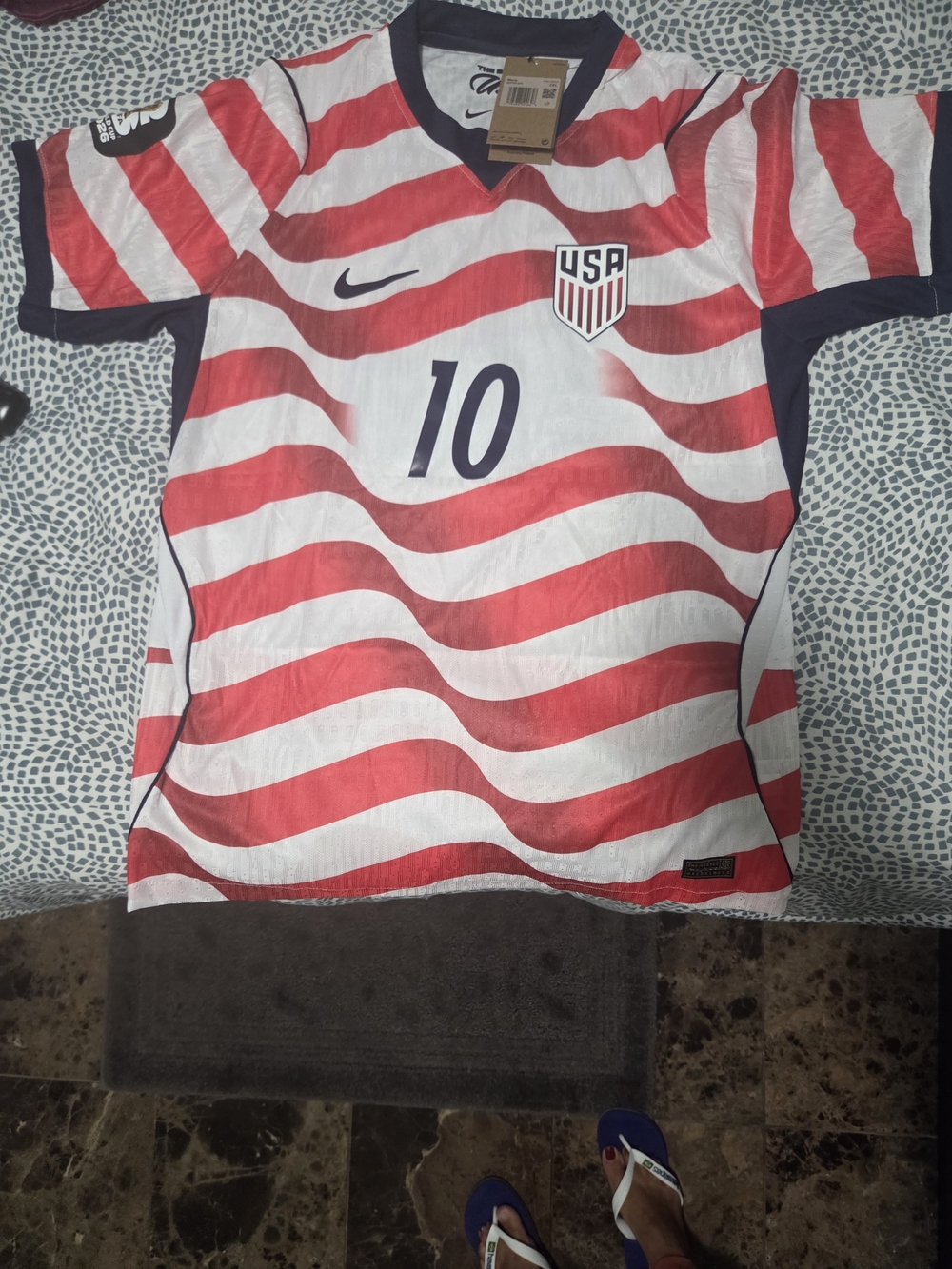 Nike USA  Red & White Soccer Jersey - #10